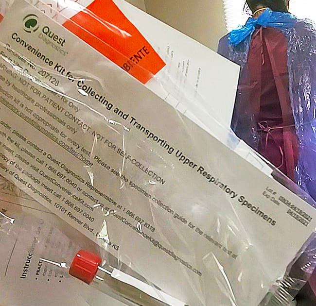 pcr testing supplies for Covid-19 at a California healthcare facility